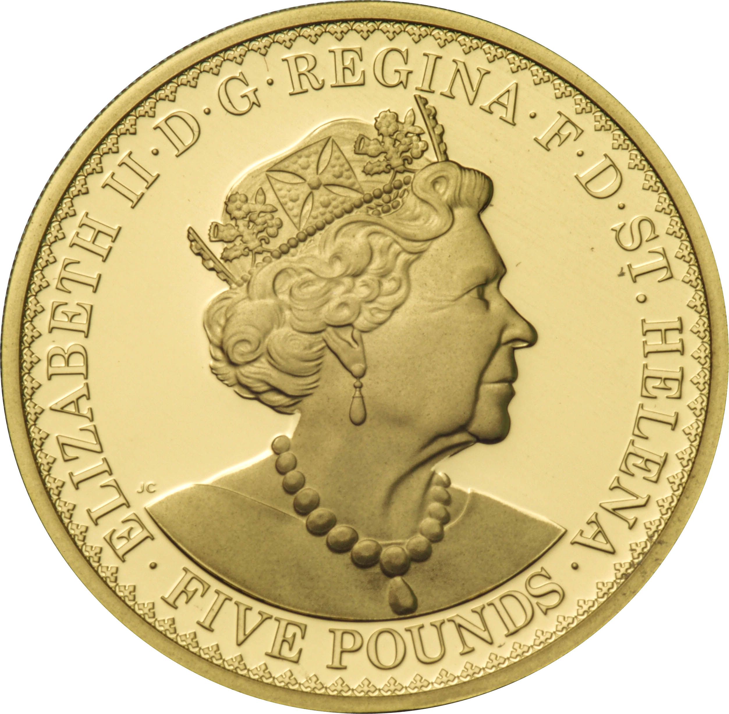 Saint Helena 5 Pounds - Elizabeth II Gothic Crown obverse
