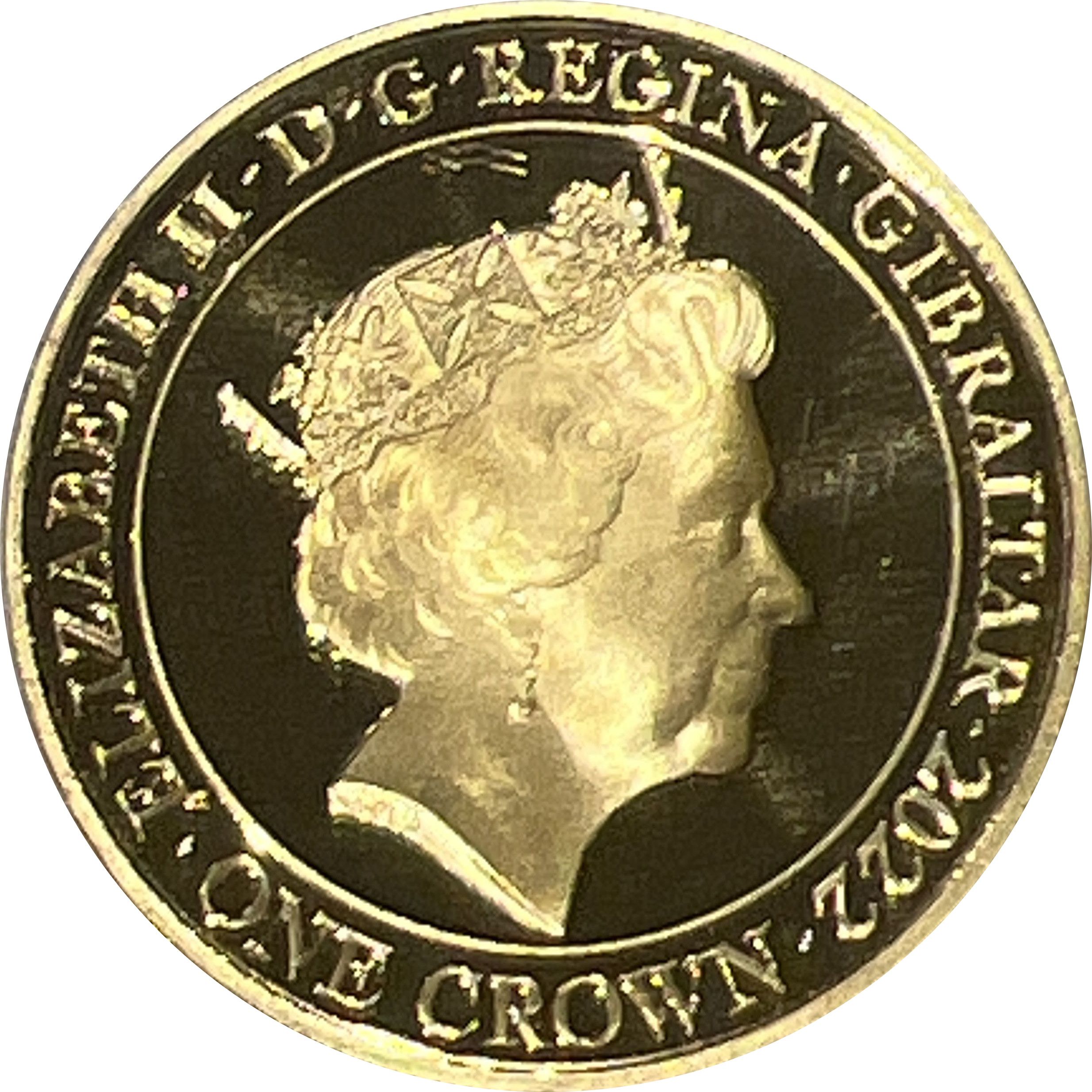 Gibraltar 1 crown - Elizabeth II Platinum Jubilee - A Lifetime of Duty obverse