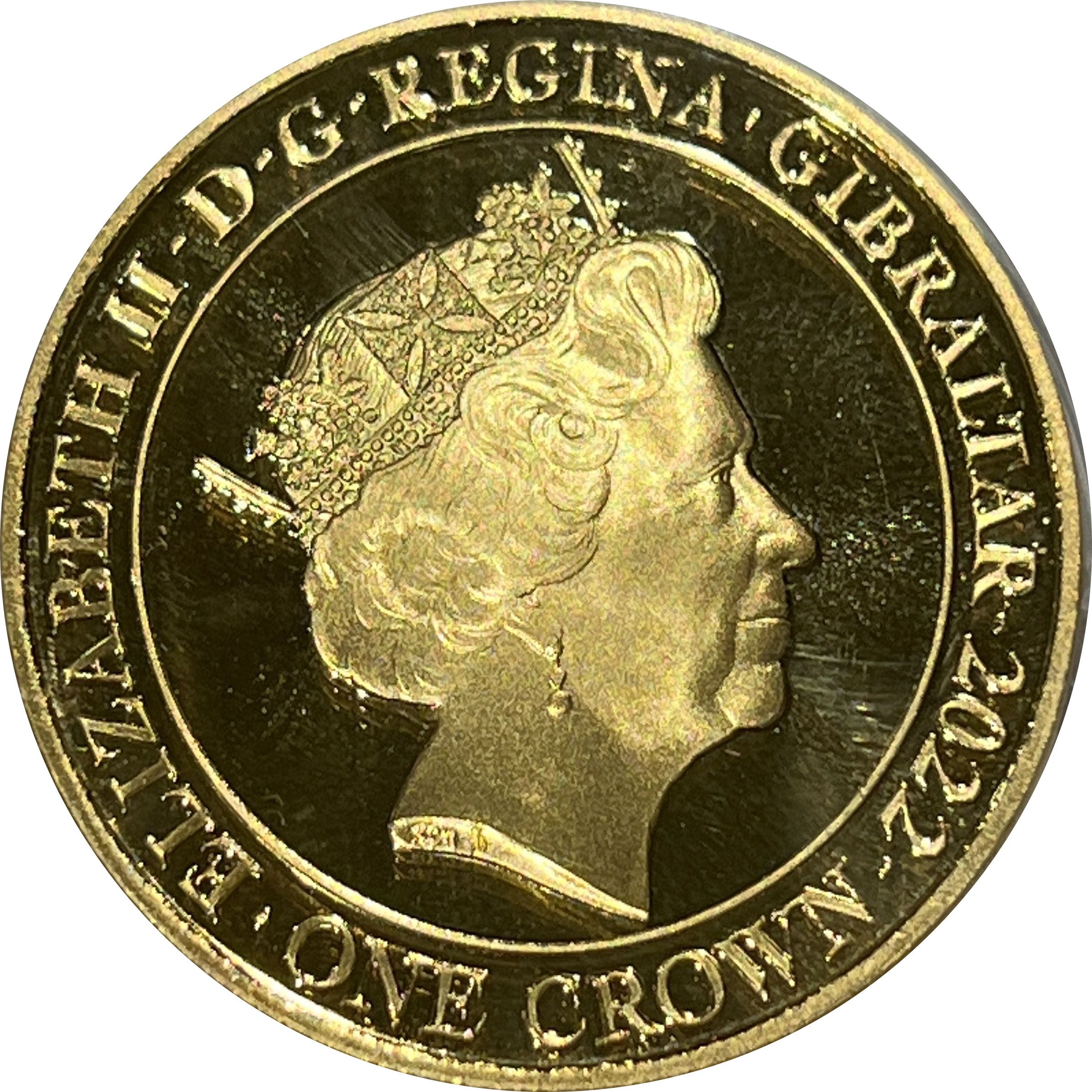 Gibraltar 1 Crown - Elizabeth II Platinum Jubilee - A Legacy obverse