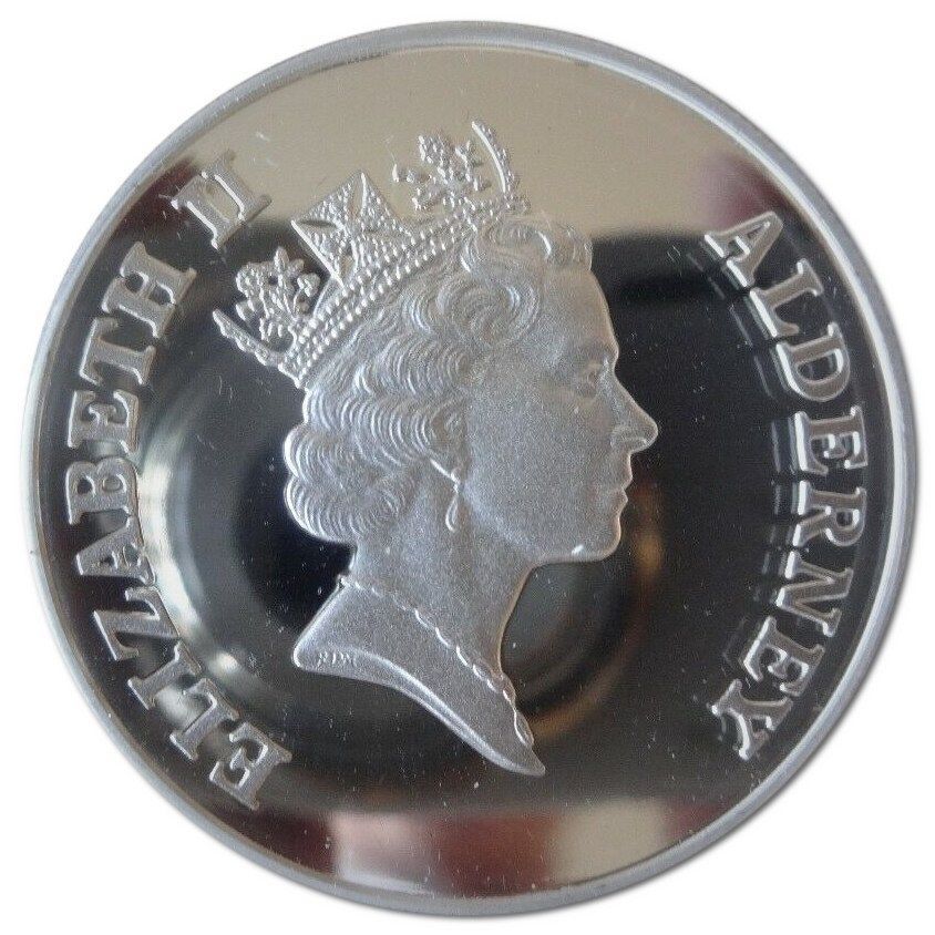 Alderney 2 Pounds - Elizabeth II Islander's Return; Silver Piedfort obverse