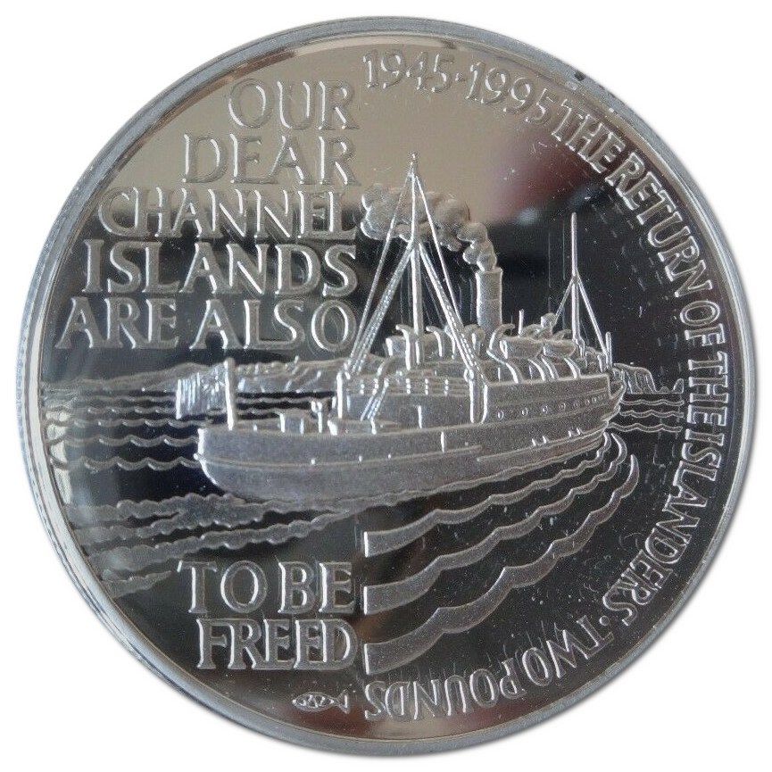 Alderney 2 Pounds - Elizabeth II Islander's Return; Silver Piedfort