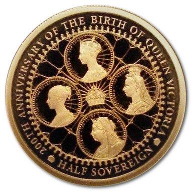 Alderney ½ Sovereign - Elizabeth II The 200th Anniversary of Queen Victoria