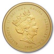 Alderney ¼ Sovereign - Elizabeth II Remembrance 2018; Gold obverse