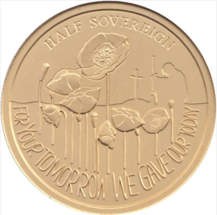 Alderney ½ Sovereign - Elizabeth II Remembrance 2018; Gold