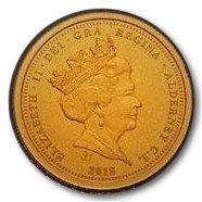 Alderney 1 Sovereign - Elizabeth II Remembrance 2018; Gold Piedfort obverse