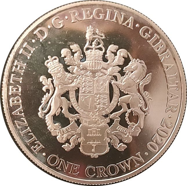 Gibraltar 1 Crown - Elizabeth II End of War - The World at Peace obverse