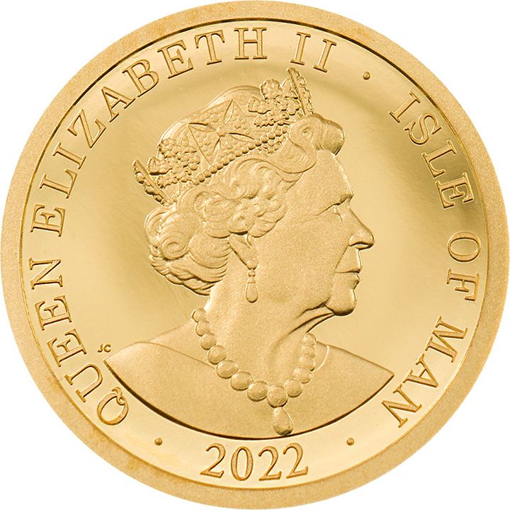 Isle of Man 1/64 Noble - Elizabeth II Longboat with three birds; Gold obverse