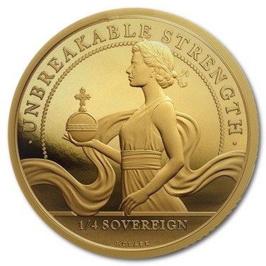 Alderney ¼ Sovereign - Elizabeth II Platinum Jubilee - Strength reverse