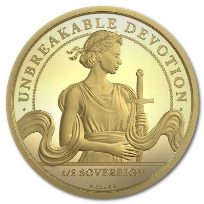 Alderney ⅛ Sovereign - Elizabeth II Platinum Jubilee - Devotion reverse