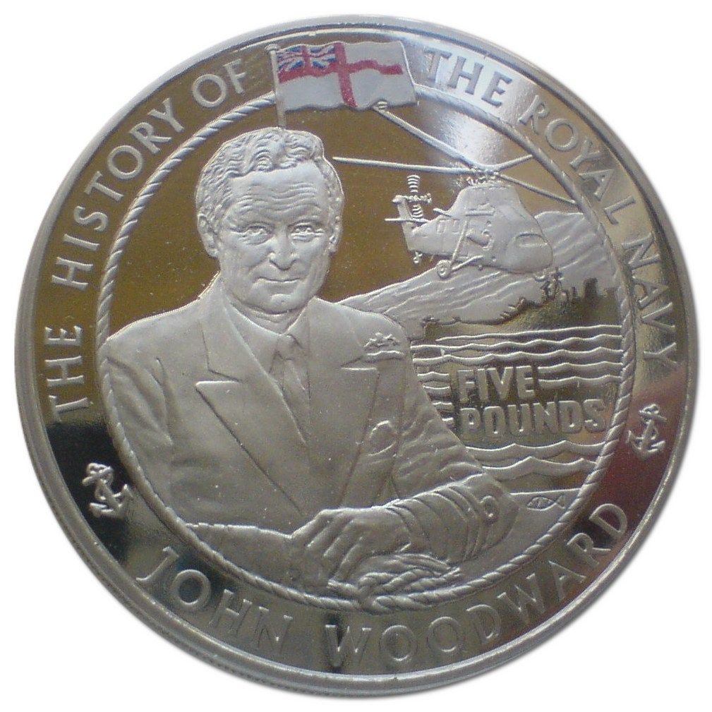 Alderney 5 Pounds - Elizabeth II John Woodward; 2009 Proof reverse