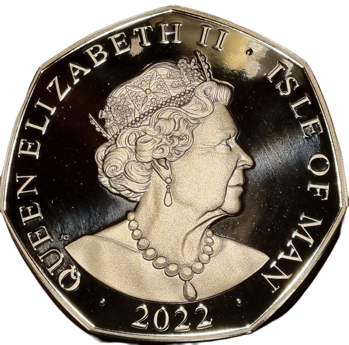 Isle of Man 50 pence - Elizabeth II Platinum Jubilee; Silver 5oz obverse