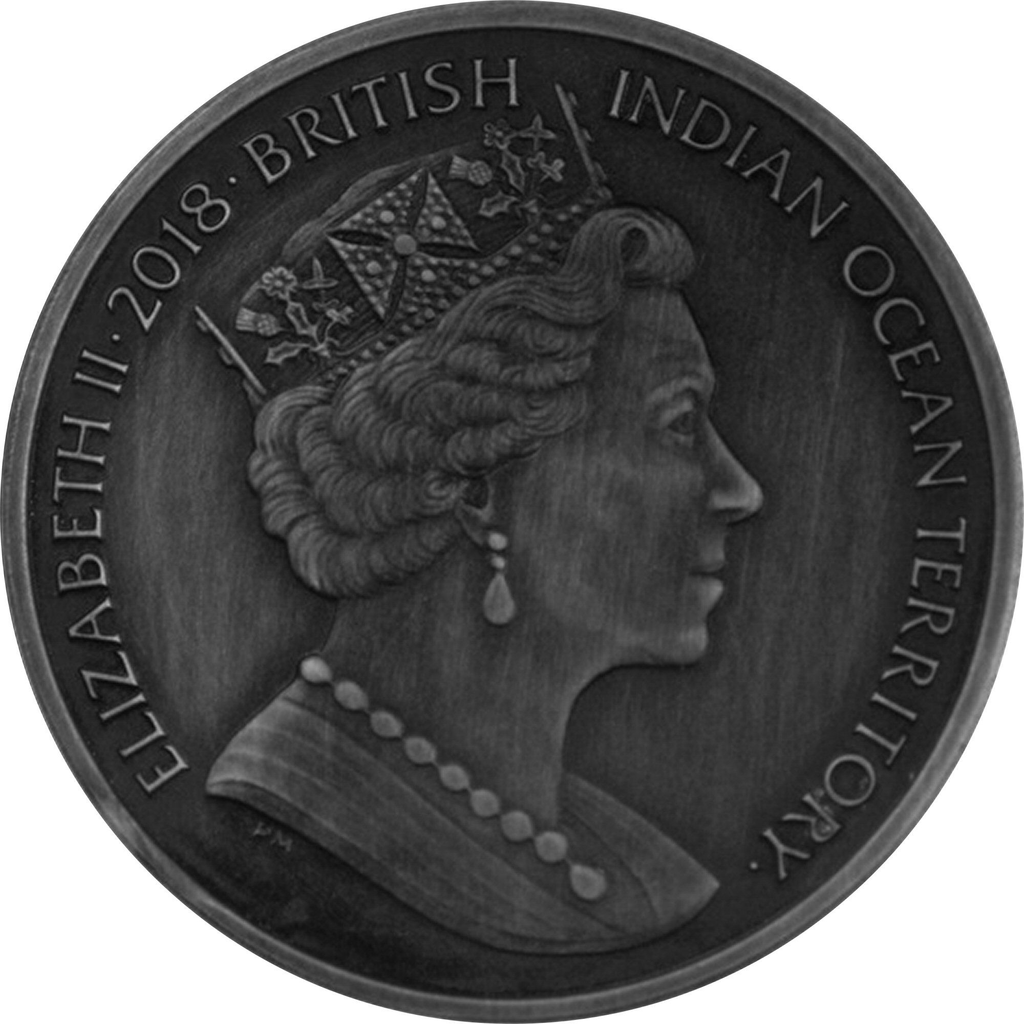 British Indian Ocean Territory 4 Pounds - Elizabeth II Medusa; Coloured obverse