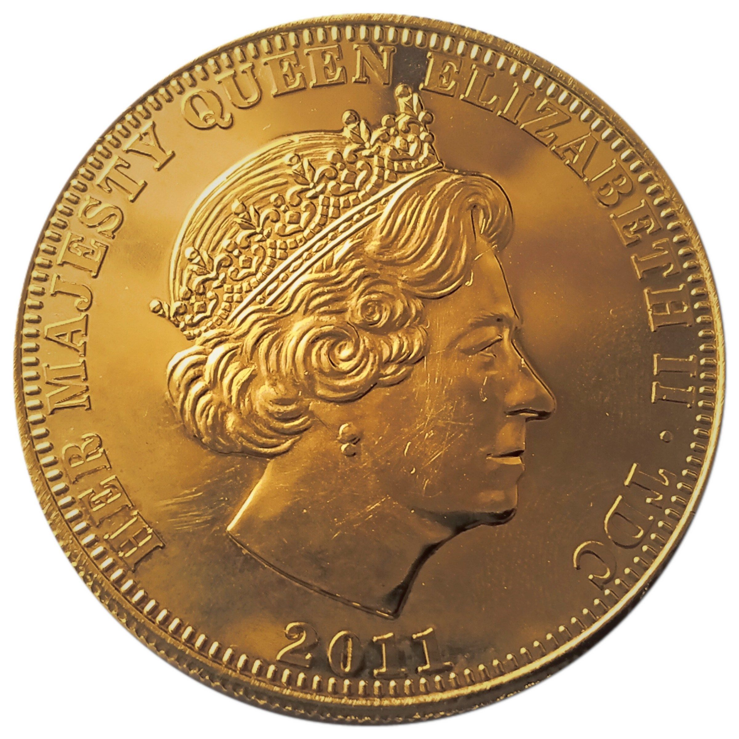 Tristan da Cunha 1 Crown - Elizabeth II Royal Wedding - Coat of Arms obverse