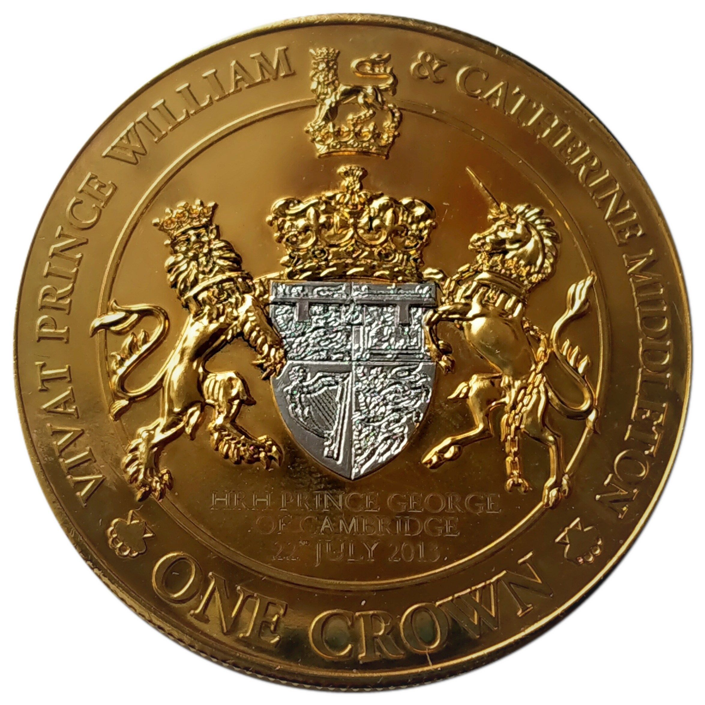 Tristan da Cunha 1 Crown - Elizabeth II Royal Wedding - Coat of Arms reverse