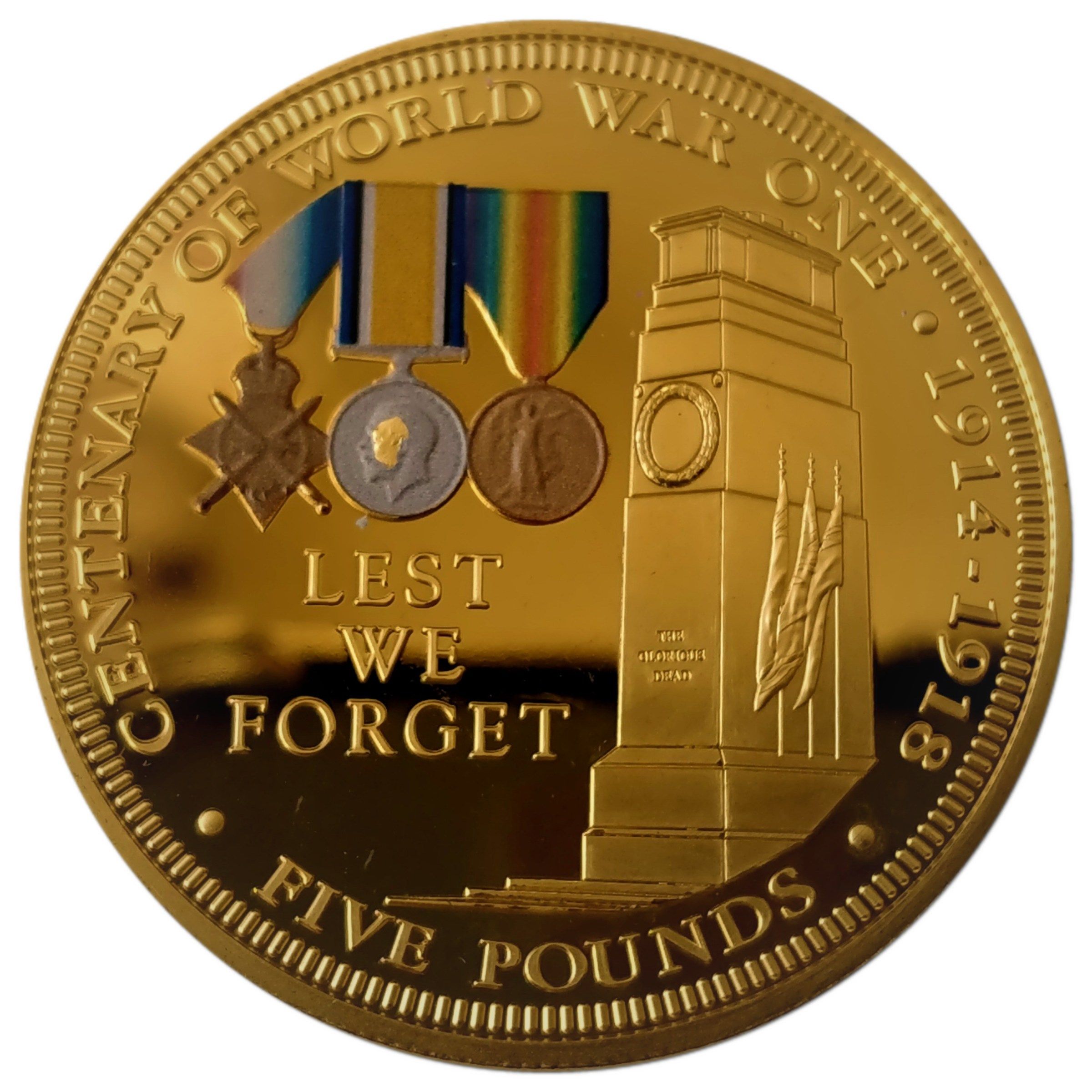 Tristan da Cunha 5 Pounds - Elizabeth II Centenary of World War One