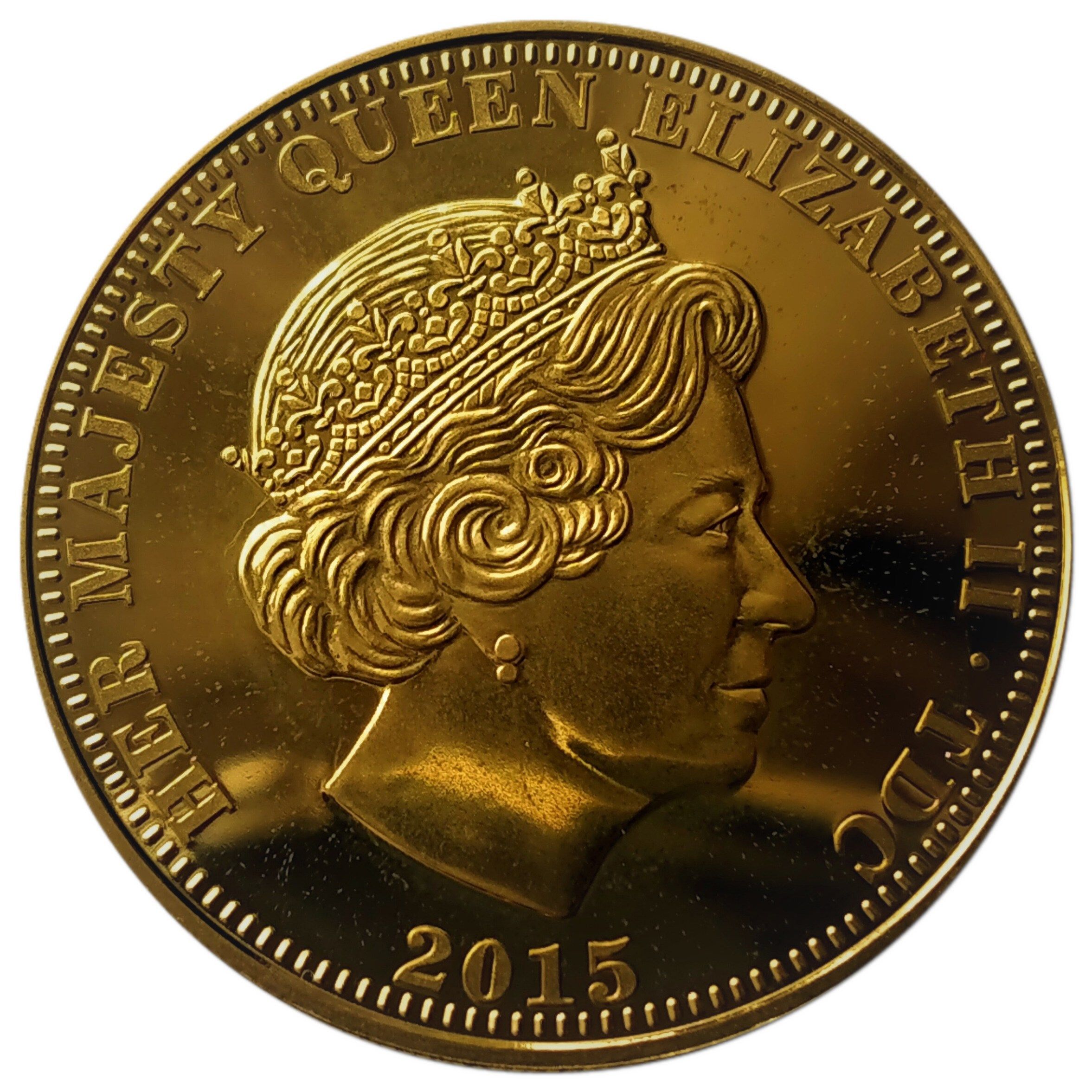 Tristan da Cunha 5 Pounds - Elizabeth II 70th Anniversary of V.E. Day; On Balcony obverse