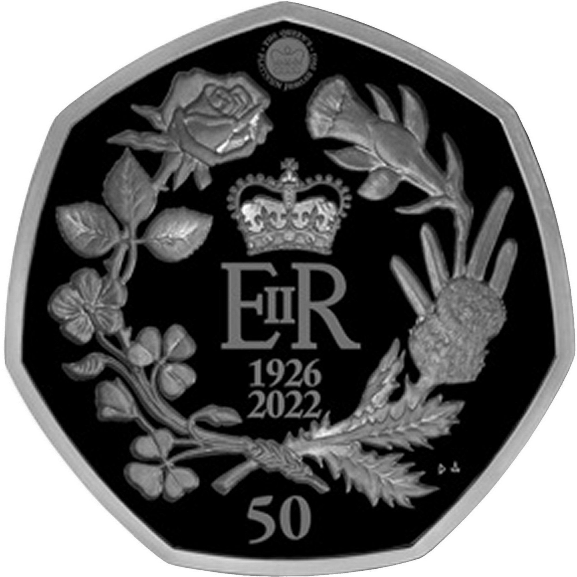 British Antarctic Territory 50 Pence - Elizabeth II Posthumous; Platinum Jubilee