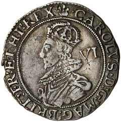 6 Pence - Charles I 3rd bust; group C obverse