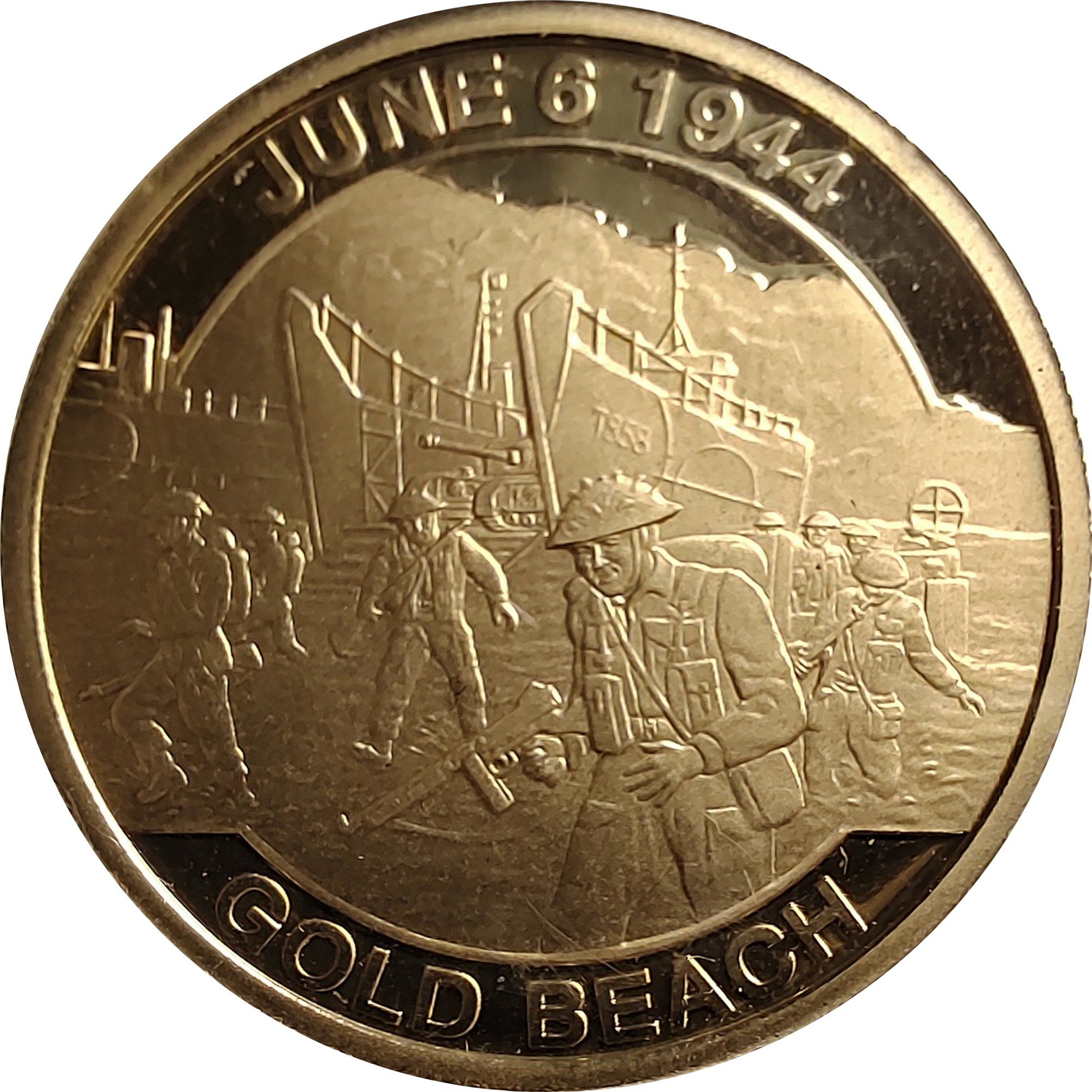 Gibraltar 2 Crowns - Elizabeth II Gold Beach reverse