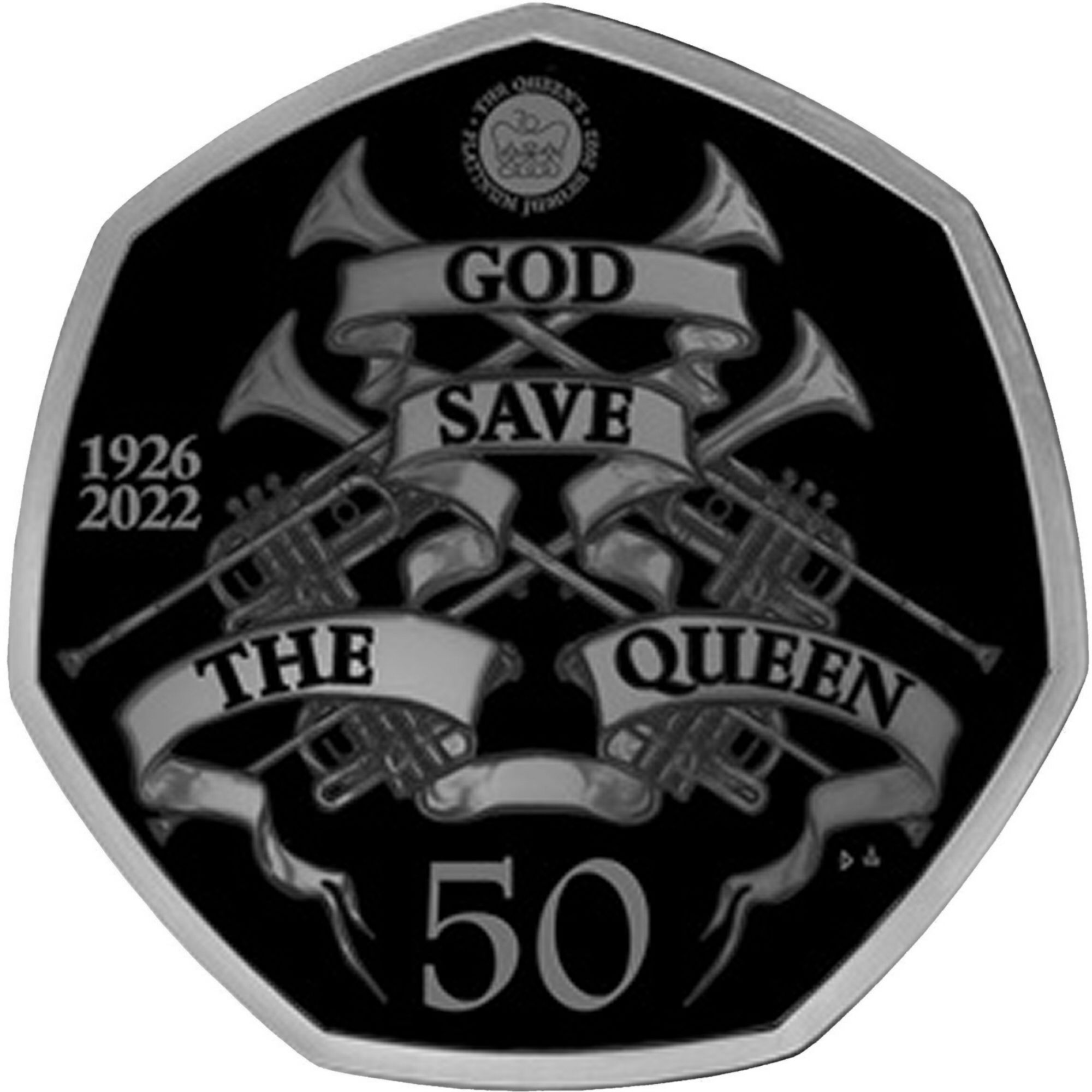 South Georgia and the South Sandwich Islands 50 Pence - Elizabeth II Platinum Jubilee; Coloured