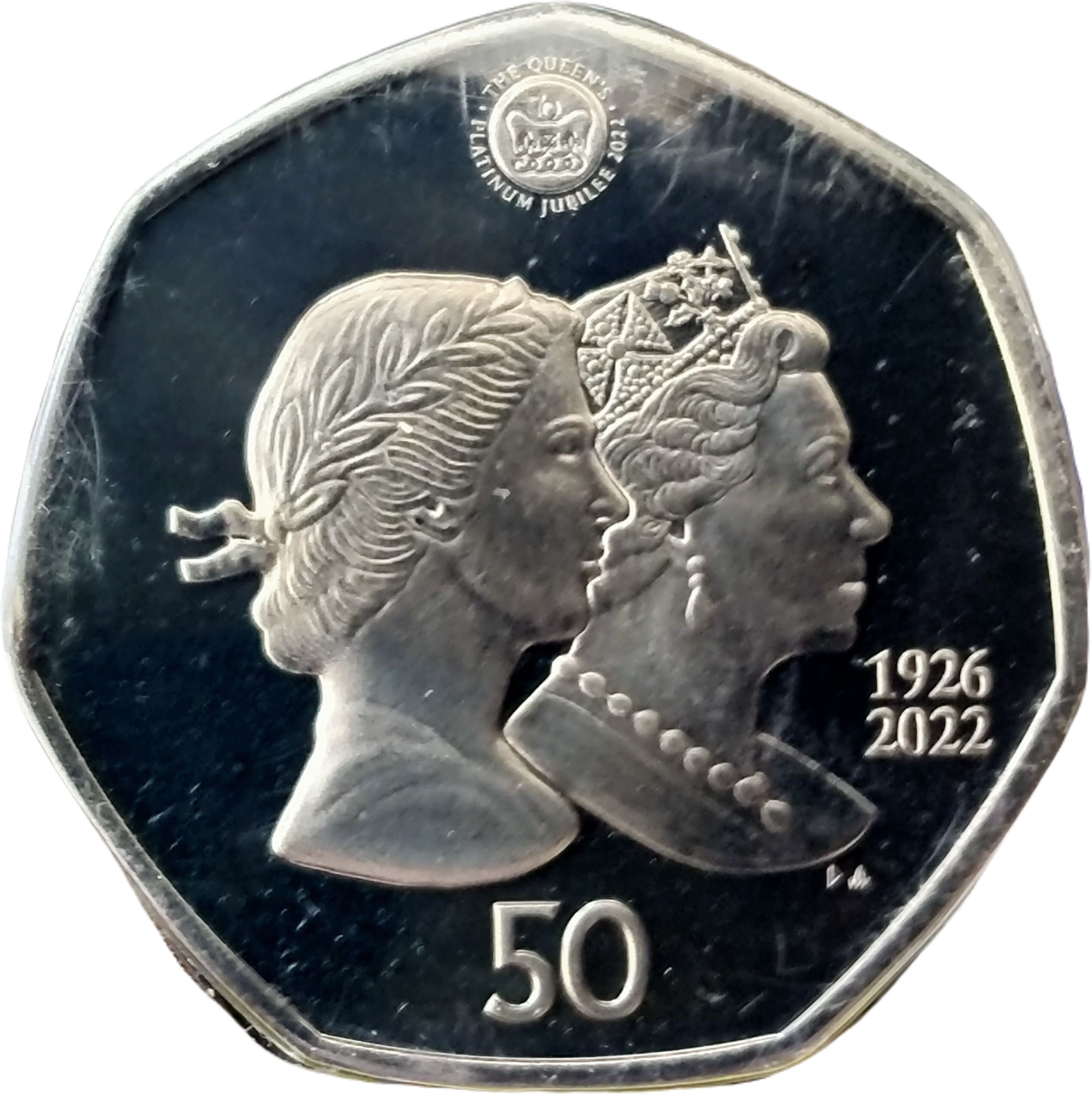 Falkland Islands 50 Pence - Elizabeth II Platinum Jubilee; Coloured