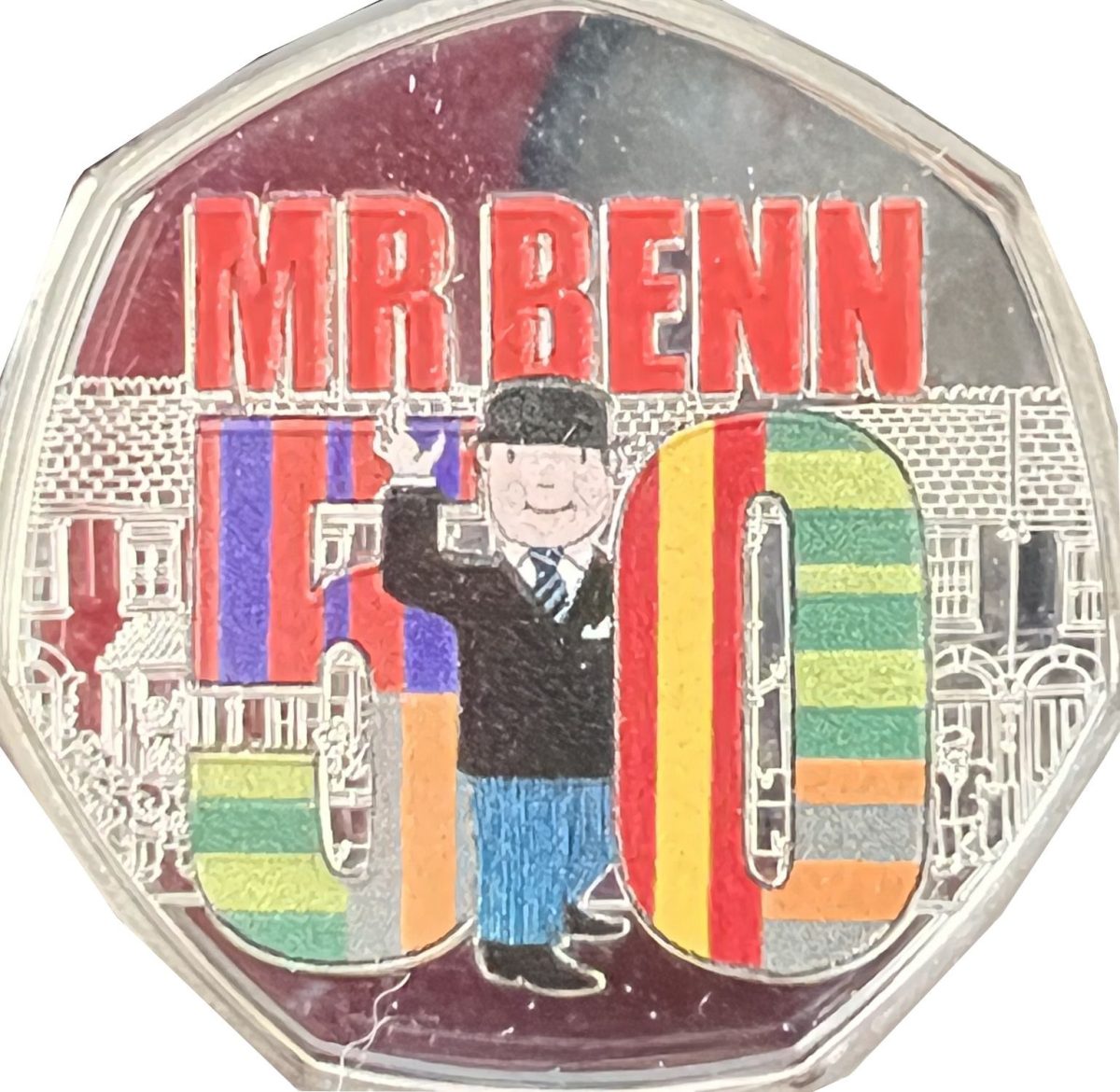 Guernsey 50 Pence - Elizabeth II Mr Benn 50th Anniversary reverse