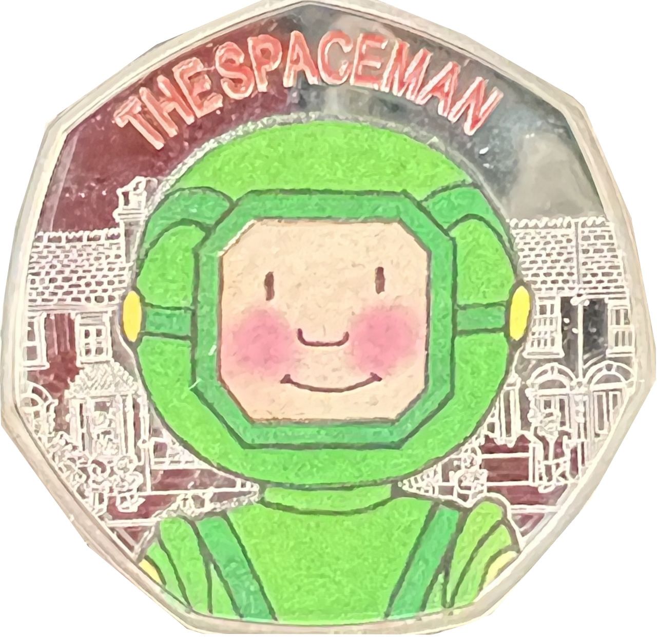 Guernsey 50 Pence - Elizabeth II The Spaceman reverse