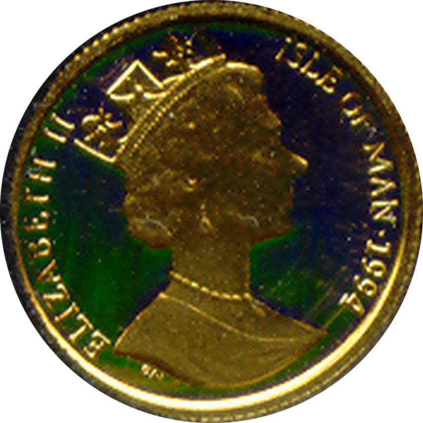 Isle of Man 1/20 Angel - Elizabeth II Archangel Michael facing right obverse