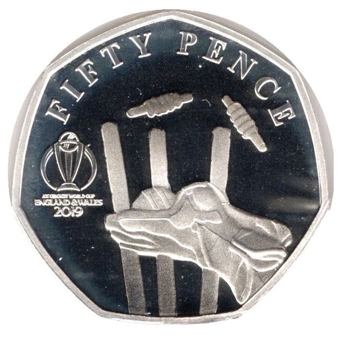 Isle of Man 50 Pence - Elizabeth II Stumping; Silver Proof reverse