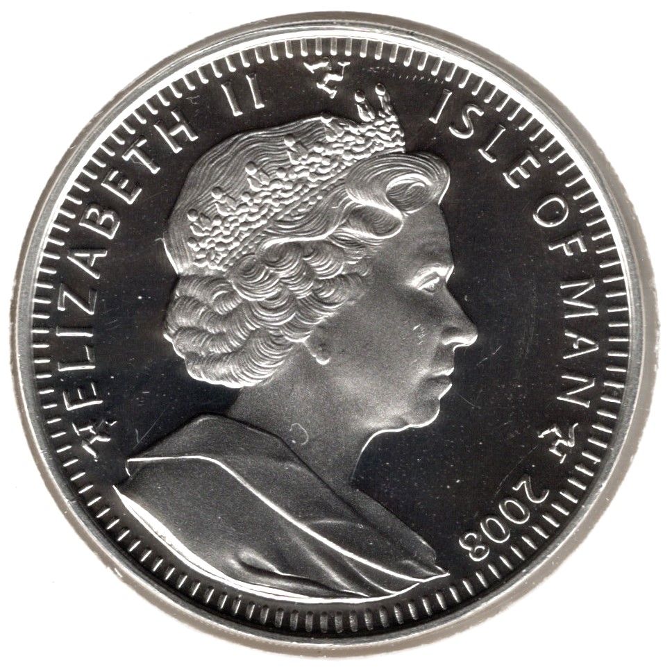 Isle of Man 1 Crown - Elizabeth II Beijing to London; Silver Proof obverse