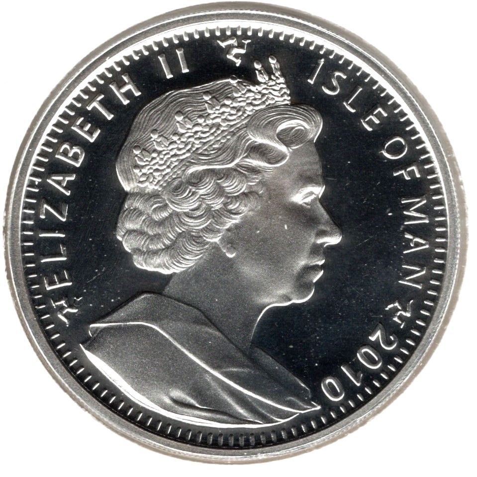 Isle of Man 1 Crown - Elizabeth II London Olympics 2012 - Rowing; Silver Proof obverse