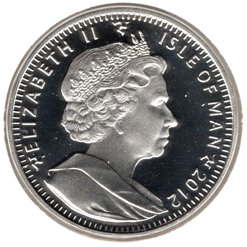 Isle of Man 1 Crown - Elizabeth II London Olympics 2012 - Running; Silver Proof obverse
