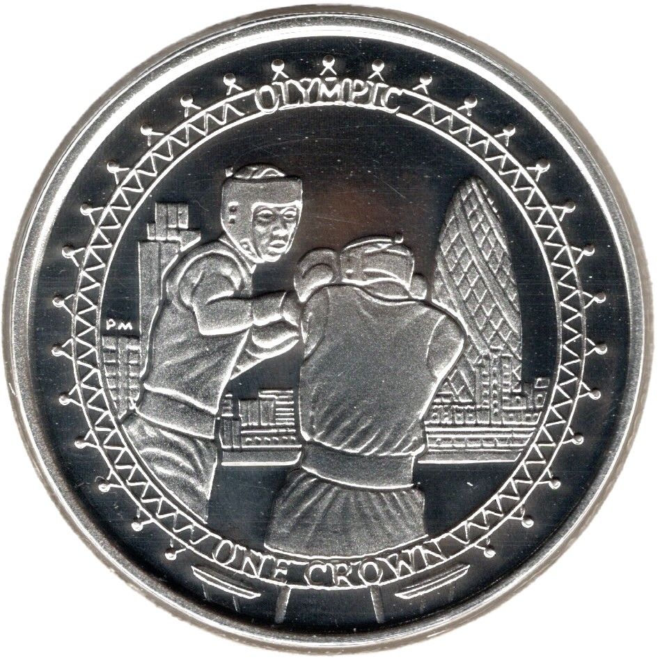 Isle of Man 1 Crown - Elizabeth II London Olympics 2012 - Boxing; Silver Proof