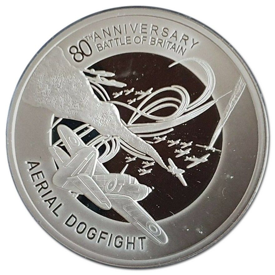 Alderney 50 Pence - Elizabeth II Battle of Britain - Aerial Dogfight