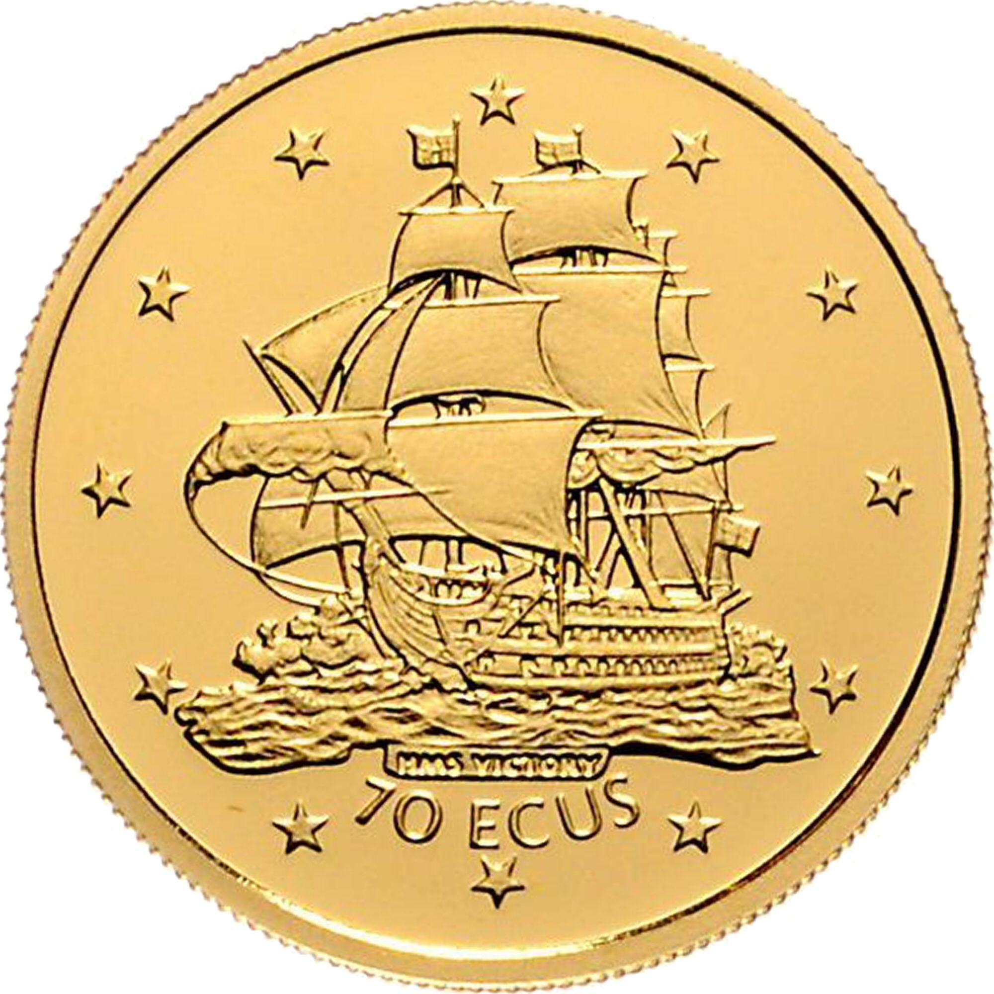 Gibraltar 70 ECUs - Elizabeth II HMS Victory reverse