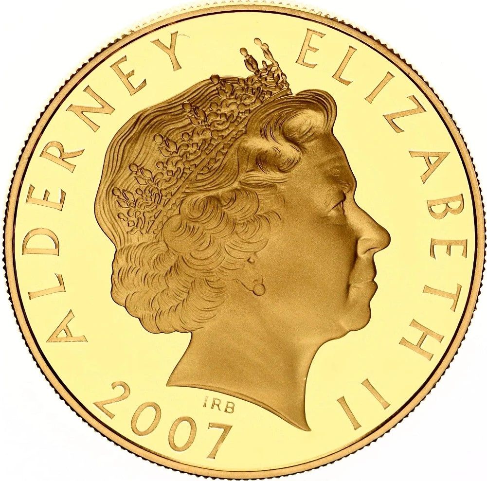 Alderney 5 Pounds - Elizabeth II Edward II obverse