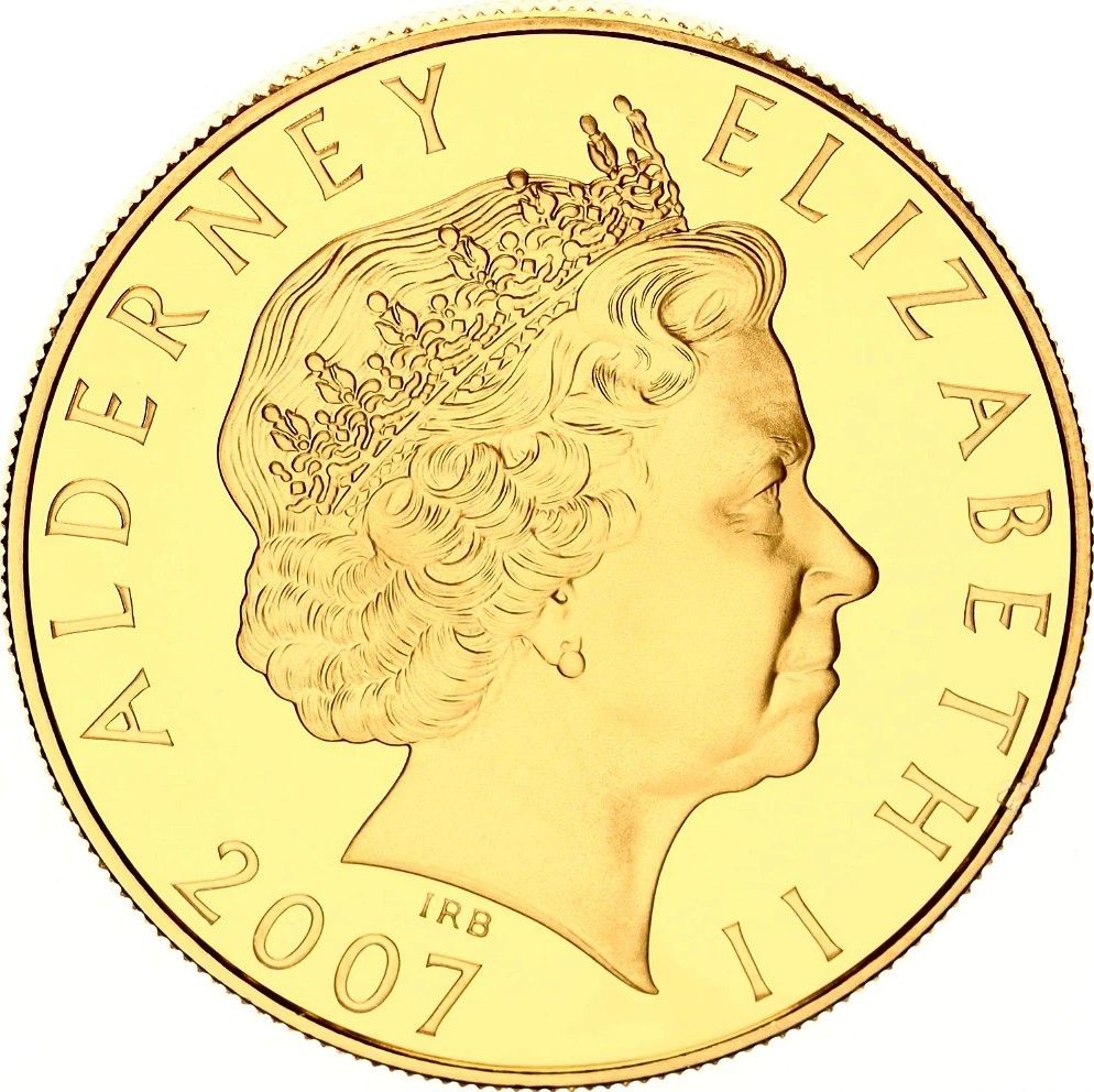 Alderney 5 Pounds - Elizabeth II Edward III obverse