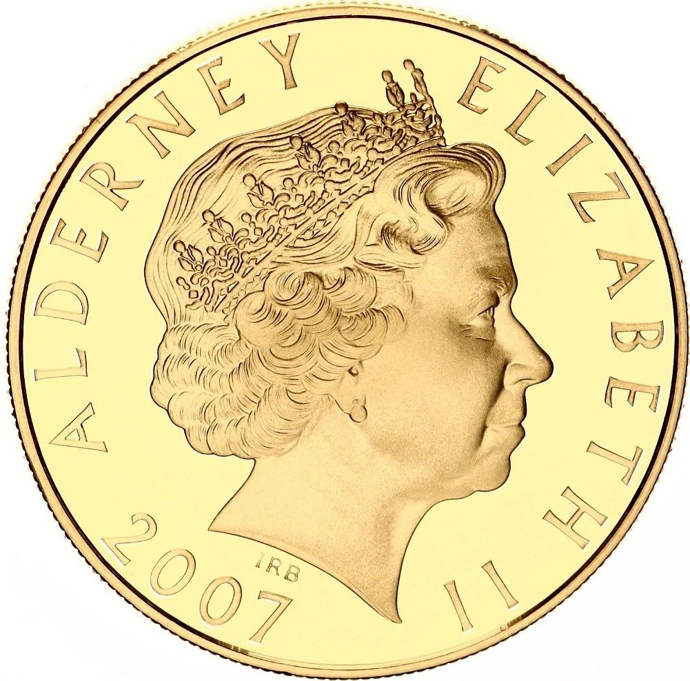 Alderney 5 Pounds - Elizabeth II Richard II obverse