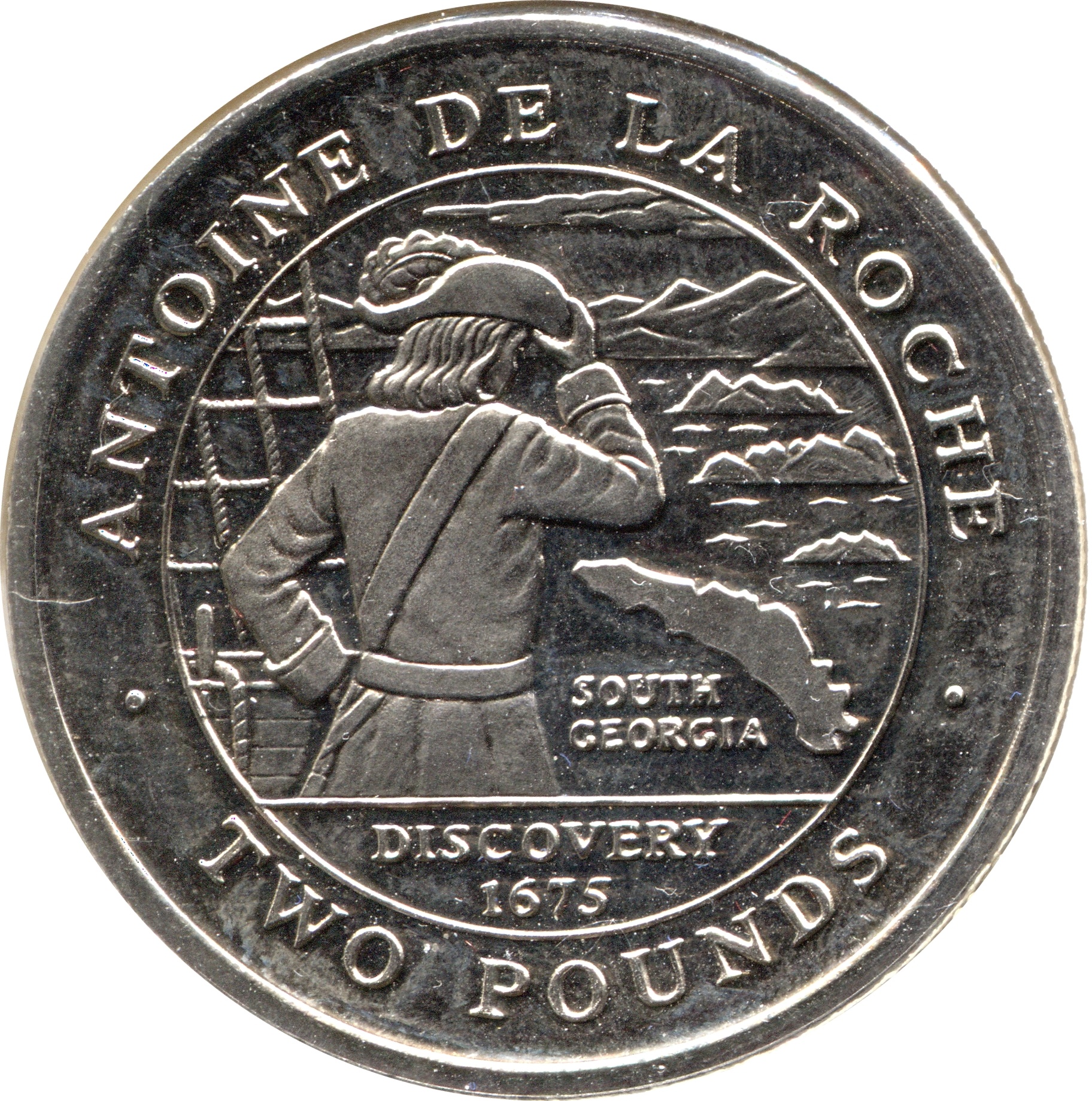 South Georgia and the South Sandwich Islands 2 Pounds - Elizabeth II Discovery of South Georgia