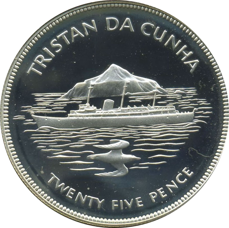 Tristan da Cunha 25 Pence - Elizabeth II Silver Jubilee; Silver Proof