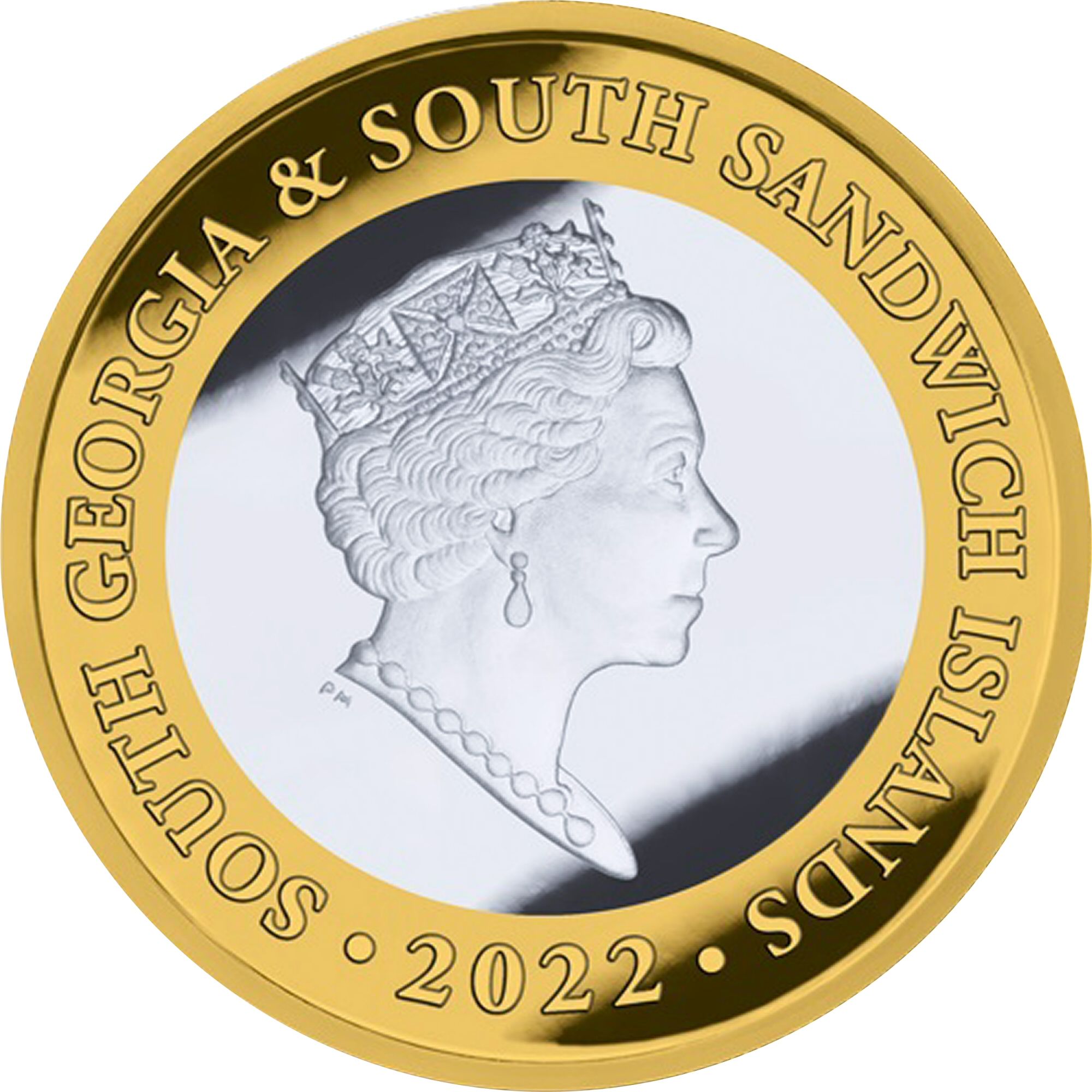 South Georgia and the South Sandwich Islands 2 Pounds - Elizabeth II Imperial Trans-Antarctic expedition; Silver obverse