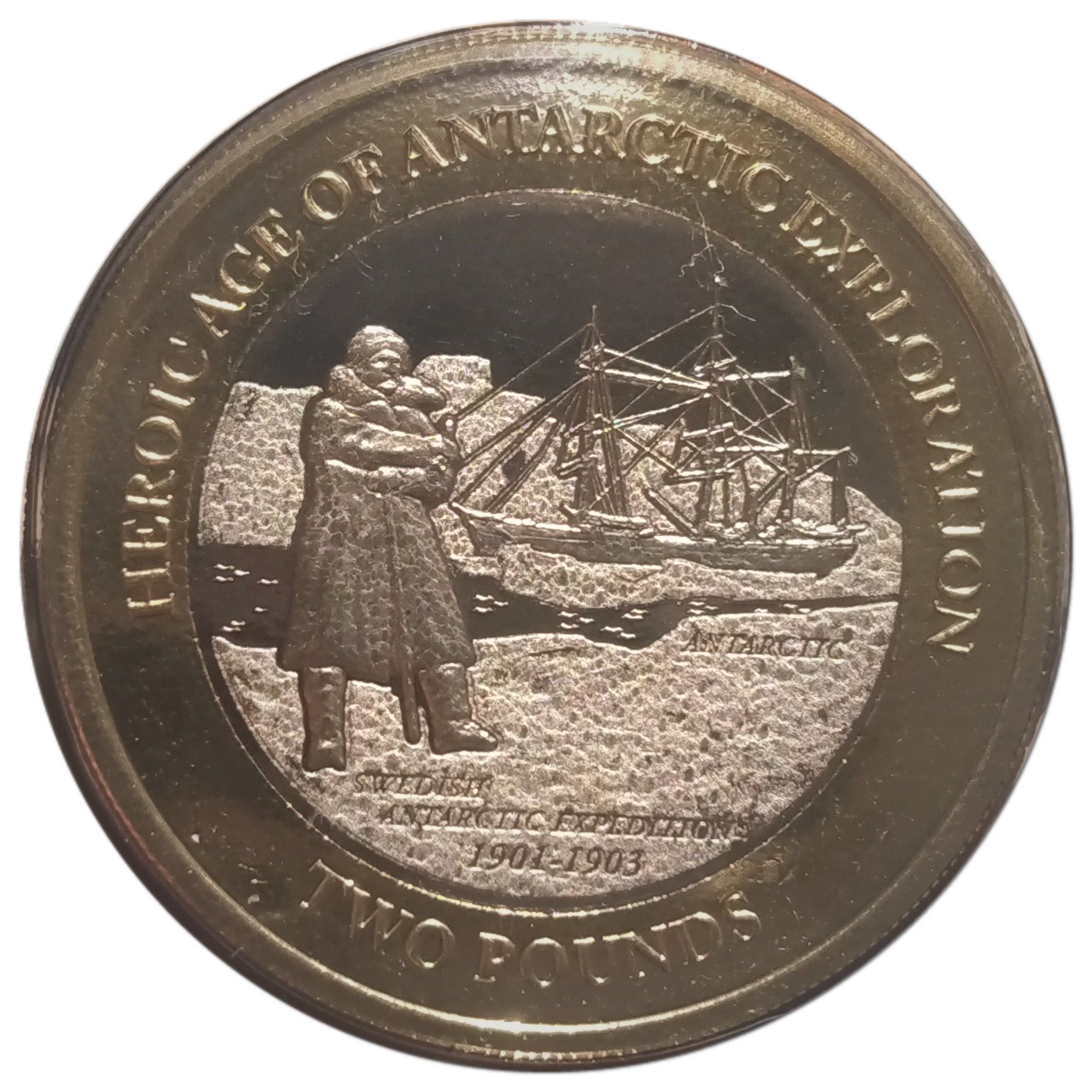 South Georgia and the South Sandwich Islands 2 Pounds - Elizabeth II Swedish Antarctic expedition