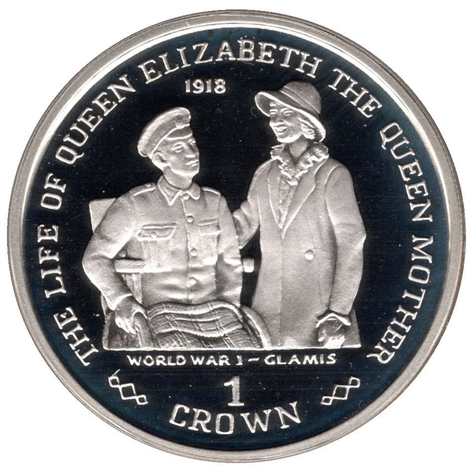 Gibraltar 1 Crown - Elizabeth II World War I - Glamis; Silver Proof reverse