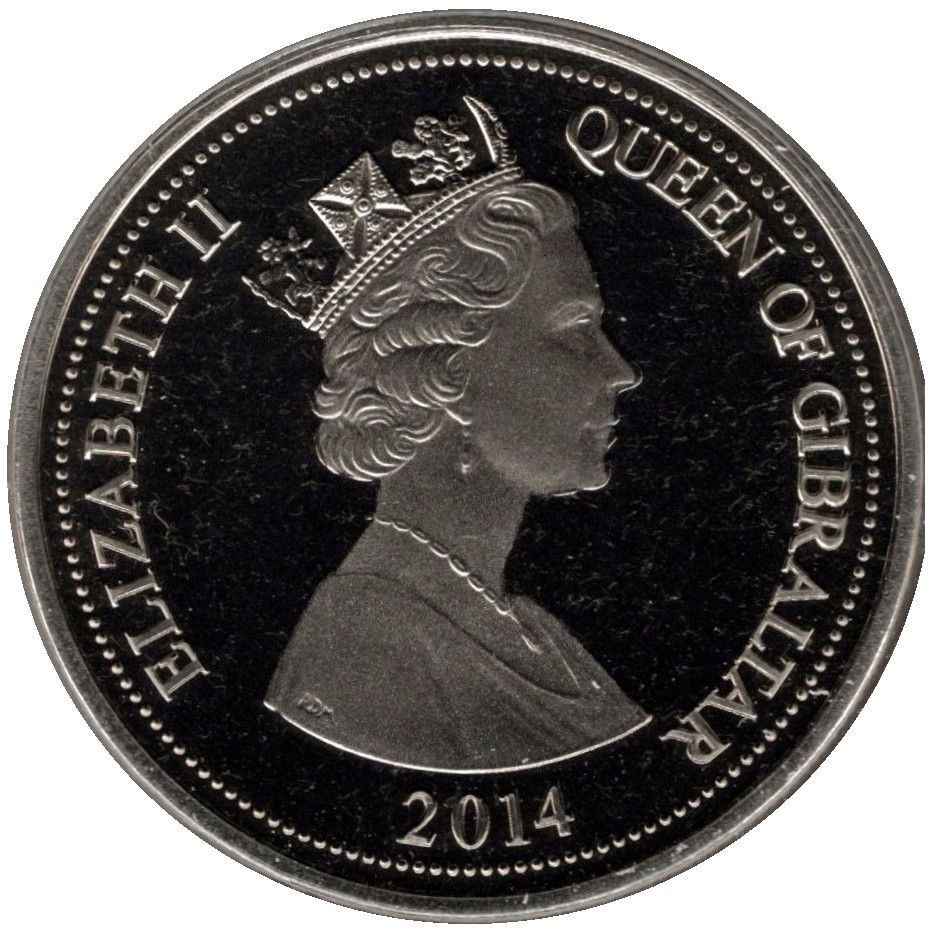 Gibraltar 1 Crown - Elizabeth II Royal Marines obverse