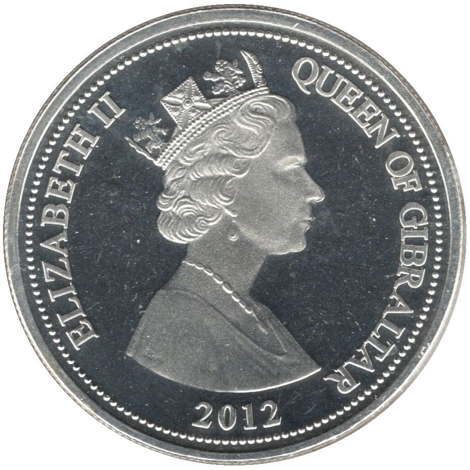 Gibraltar 1 Crown - Elizabeth II 60 Glorious Years - World Cup 1966 obverse