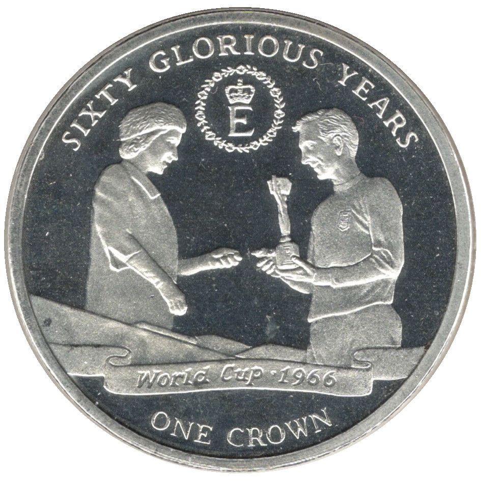 Gibraltar 1 Crown - Elizabeth II 60 Glorious Years - World Cup 1966