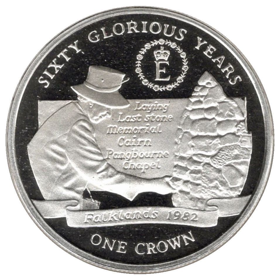Gibraltar 1 Crown - Elizabeth II 60 Glorious Years - Falklands 1982