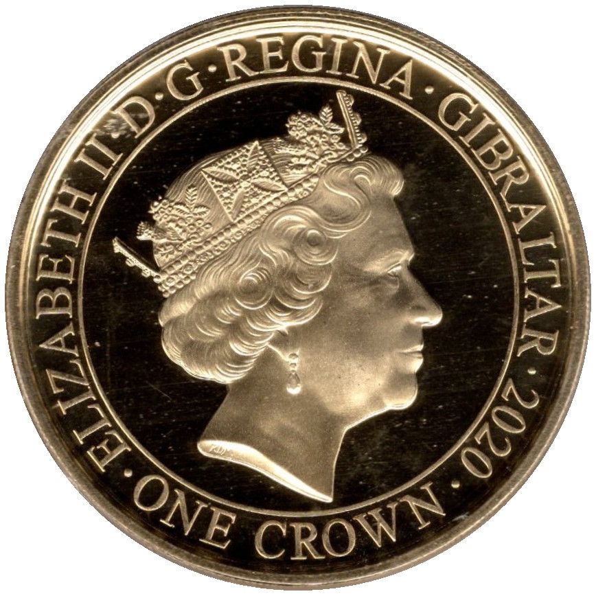 Gibraltar 1 Crown - Elizabeth II White Cliffs of Dover obverse