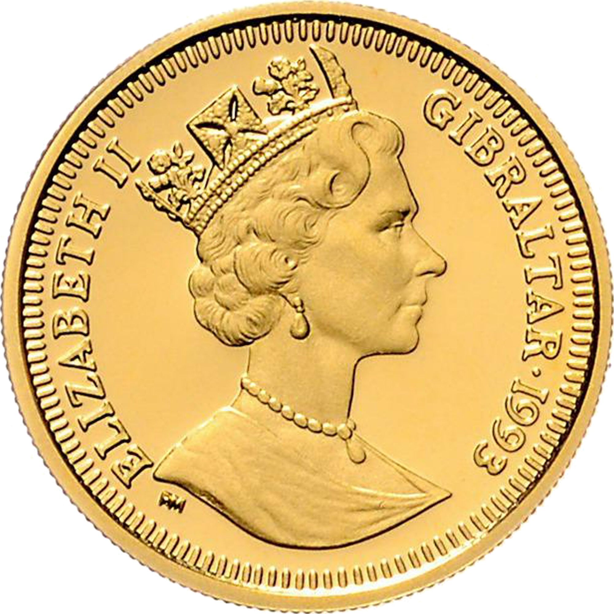 Gibraltar 70 ECUs - Elizabeth II Eurotunnel obverse
