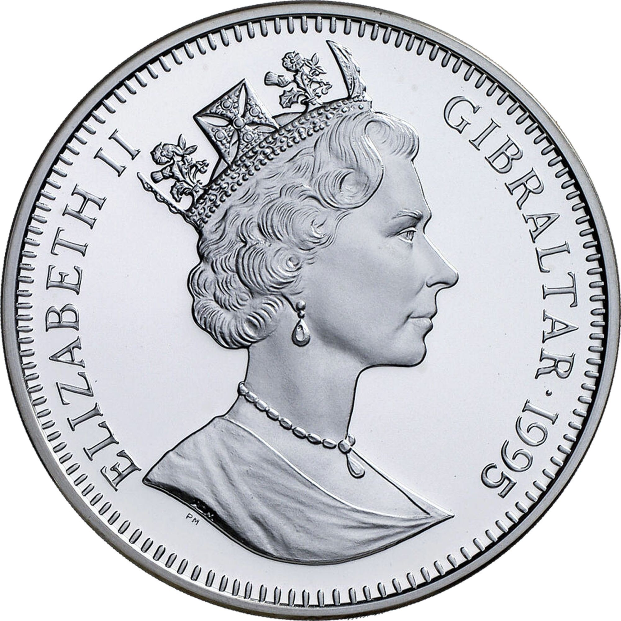 Gibraltar 70 ECUs - Elizabeth II Nelson and HMS Victory obverse